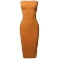 thumbnail image 1 of FashionOutfit Women's Sexy Scuba Crepe Tube Top Body-Con Midi Dress in Various Colors, 1 of 3