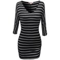 thumbnail image 1 of FashionOutfit Women's Sexy Stripe Vneck Dolman Drape Top with Side Shirring Various colors., 1 of 3