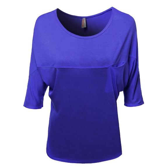 FashionOutfit Women's Short Sleeve Scoop Neck Bamboo Tops