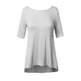 thumbnail image 1 of FashionOutfit Women's Soft Stretch High-Low Elbow Sleeve Back Cross Strap Top, 1 of 3
