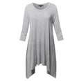 thumbnail image 1 of FashionOutfit Women's Solid 3/4 Sleeve Loose Fit Swing Tunic Top, 1 of 1