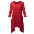 thumbnail image 1 of FashionOutfit Women's Solid 3/4 Sleeve Loose Fit Swing Tunic Top, 1 of 1