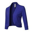 thumbnail image 1 of FashionOutfit Women's Solid 3/4 Sleeves Open Front Bolero Jacket Shrug - Made In USA, 1 of 4