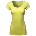 thumbnail image 1 of FashionOutfit Women's Solid Basic Cap Sleeves Scoop Neck Tee, 1 of 4