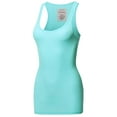 thumbnail image 1 of FashionOutfit Women's Solid Basic Scoop Neck Racer-back Ribbed Tank Top, 1 of 4