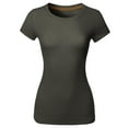 thumbnail image 1 of FashionOutfit Women's Solid Basic Short Sleeve Crew Neck Tee, 1 of 3