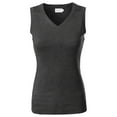 thumbnail image 1 of FashionOutfit Women's Solid Basic Soft Stretch Sleeveless Viscose Knit Vest Top, 1 of 1