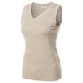 thumbnail image 1 of FashionOutfit Women's Solid Basic Soft Stretch Sleeveless Viscose Knit Vest Top, 1 of 1