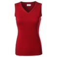thumbnail image 1 of FashionOutfit Women's Solid Basic Soft Stretch Sleeveless Viscose Knit Vest Top, 1 of 1