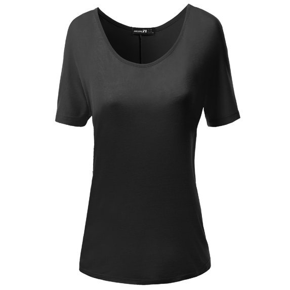 FashionOutfit Women's Solid Boatneck Dolman T-shirt Tops