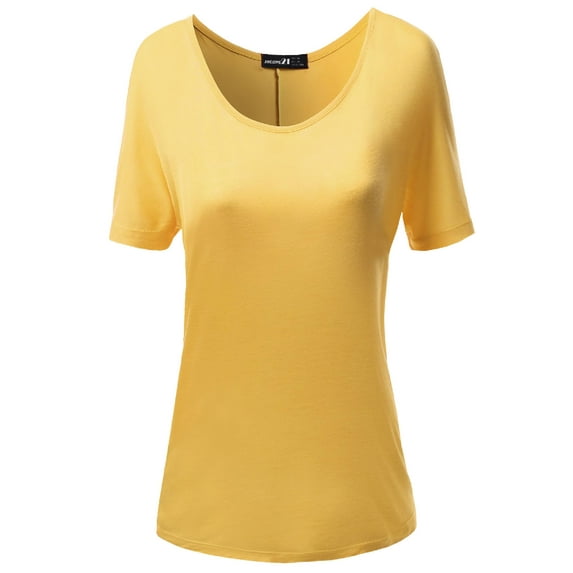 FashionOutfit Women's Solid Boatneck Dolman T-shirt Tops