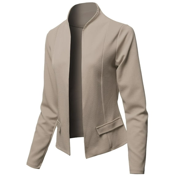 FashionOutfit Women's Solid Classic Lightweight Shrug Blazer Jacket - Made in USA