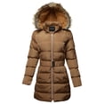 thumbnail image 1 of FashionOutfit Women's Solid Faux Fur Lining Elastic Waist Belt Long Jacket, 1 of 1