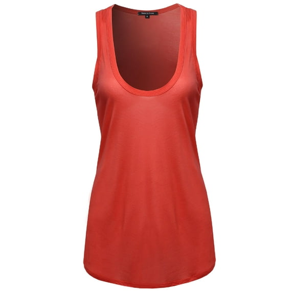 FashionOutfit Women's Solid Lightweight Sheer Racerback Tank