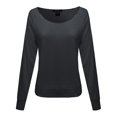 thumbnail image 1 of FashionOutfit Women's Solid Long Sleeves Wide Crew Neck Fashionable Sweatshirt, 1 of 3