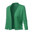 thumbnail image 1 of FashionOutfit Women's Solid Open Front Soft Stretch 3/4 Sleeve Layer Short Cardigan, 1 of 1