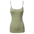 thumbnail image 1 of FashionOutfit Women's Solid Scoop Neck Spaghetti Strap Cami W/ Shelf Bra, 1 of 3