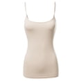 thumbnail image 1 of FashionOutfit Women's Solid Scoop Neck Spaghetti Strap Cami W/ Shelf Bra, 1 of 3