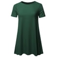 thumbnail image 1 of FashionOutfit Women's Solid Short Sleeve Round Neck Side Pockets Loose Top, 1 of 1