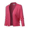 thumbnail image 1 of FashionOutfit Women's Solid Soft Stretch 3/4 Sleeve Layer Bolero Cardigan, 1 of 3