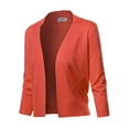 thumbnail image 1 of FashionOutfit Women's Solid Soft Stretch 3/4 Sleeve Layer Bolero Cardigan, 1 of 3