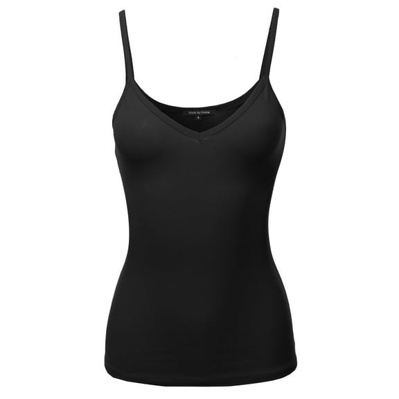 FashionOutfit Women's Solid V-neck Casual Tank Top