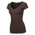 thumbnail image 1 of FashionOutfit Women's Solid V-neck Short Sleeves Everyday Top ( S-3XL ), 1 of 1