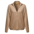 thumbnail image 1 of FashionOutfit Women's Solid Zip-Up Drop Shoulder High Neck Sweatshirt Jacket, 1 of 4