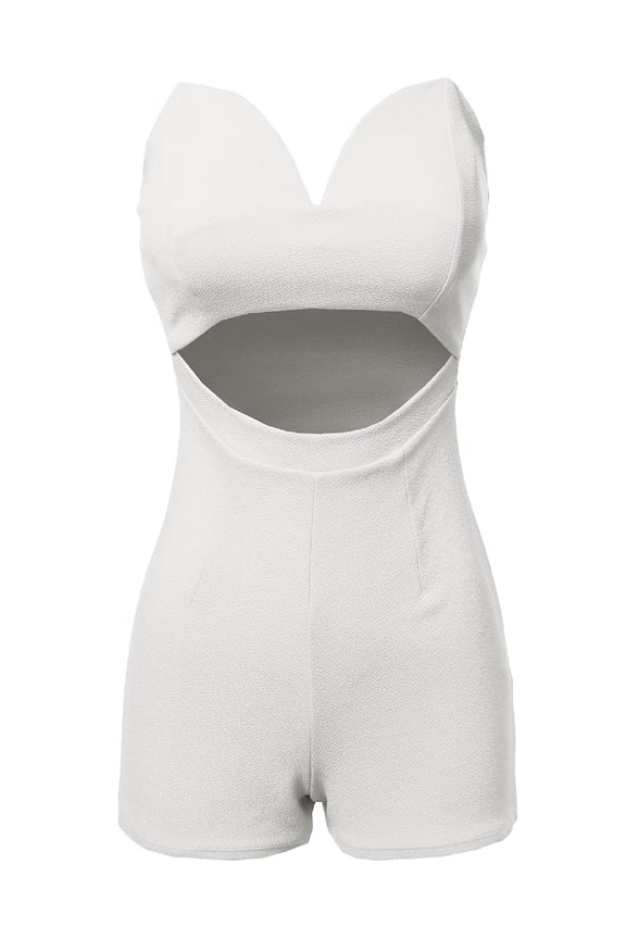Women's Strapless Front Cutout Open Romper