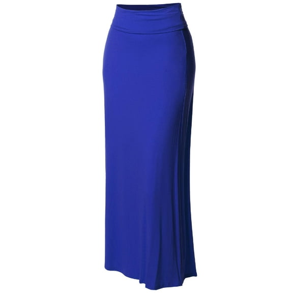 FashionOutfit Women's Stylish Fold Over Flare Long Maxi Skirt