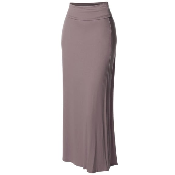 FashionOutfit Women's Stylish Fold Over Flare Long Maxi Skirt