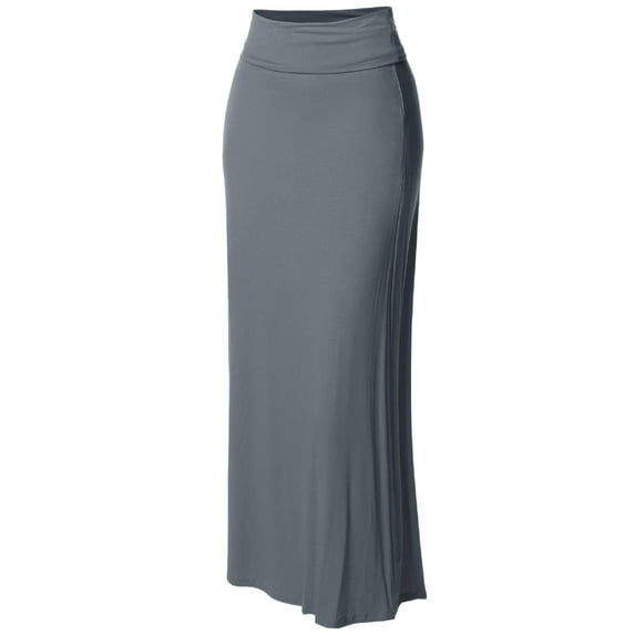 FashionOutfit Women's Stylish Fold Over Flare Long Maxi Skirt