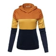 thumbnail image 1 of FashionOutfit Women's Stylish Hoodie Front Kangaroo Pocket Color Block French Terry Top, 1 of 1