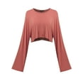 thumbnail image 1 of FashionOutfit Women's Trendy Solid Kimono Long Sleeve Crop Top, 1 of 4
