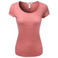 thumbnail image 1 of FashionOutfit Women's Tri Blend Melange Short Sleeve Tees, 1 of 3