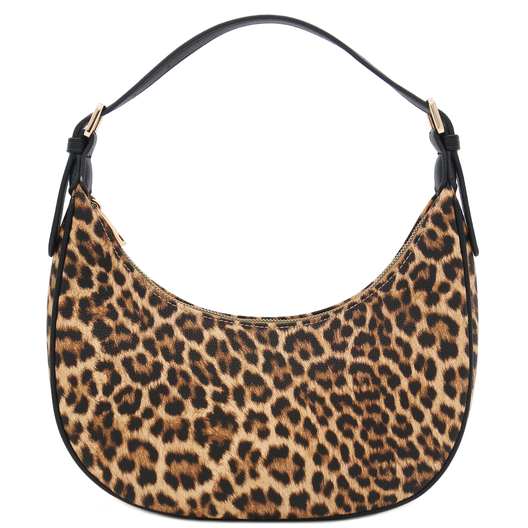 FashionPuzzle Leopard Elegant Crescent Shoulder Bag Underarm 