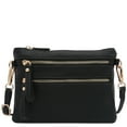 thumbnail image 1 of FashionPuzzle Multi Zipper Pocket Small Wristlet Crossbody Bag (Black), 1 of 8