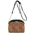 thumbnail image 1 of FashionPuzzle Paisley Print Small Dome Crossbody with Chain Strap (Black/Brown), 1 of 8