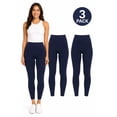 thumbnail image 1 of FashionStream High Waist Seamless Stretch Nylon Spandex Leggings 3 Pack (Juniors), 1 of 7