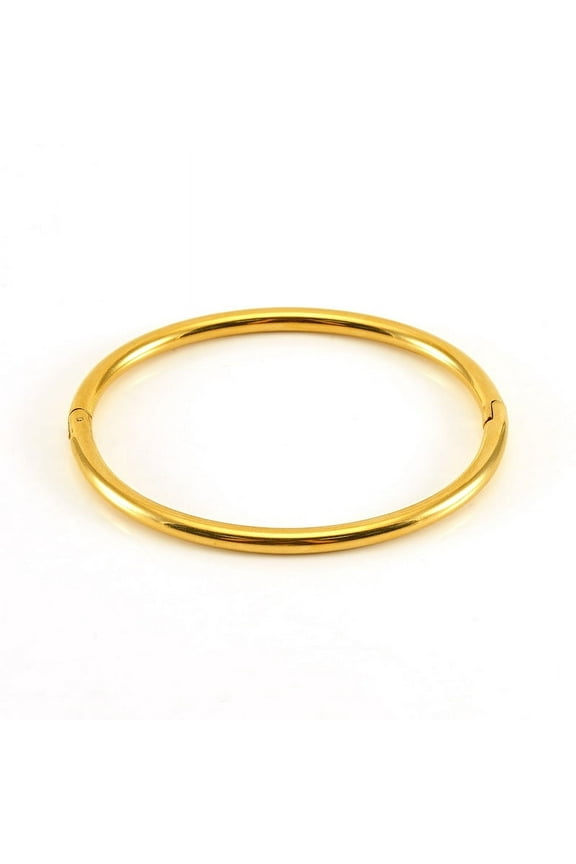 Fashionable 14K Yellow Gold Plain Ring Openable Bra celets for Women, Trendyy Non-Fading Holiday Accessories