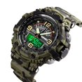 thumbnail image 1 of Fashionable 3 Times Display Watches Men Movement Wristwatches 12/24 Hour Stopwatch Timing Shockproof 5 ATM Waterproof Large Dial Sports Shockproof LED Digital Watches, 1 of 5