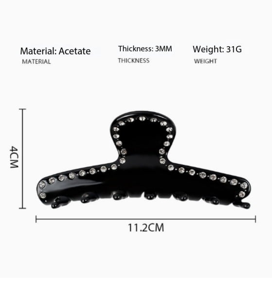 Fashionable Acetate Shark Hair Clip with Strong Grip for All Hair Types