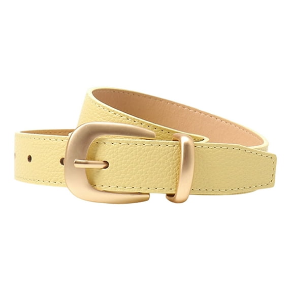 Fashionable Adjustable Jeans Belt For Women Durable Faux with Gold Buckles Everyday Styling