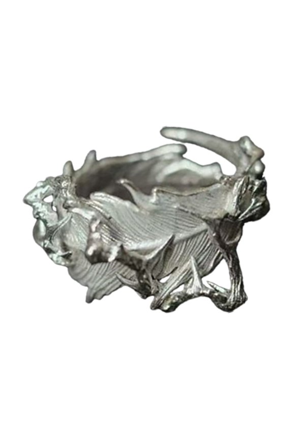 Fashionable Adjustable Open Rings with Feathered Thorn Detailing Hypoallergenically Alloy Finger Accessories for Gifting