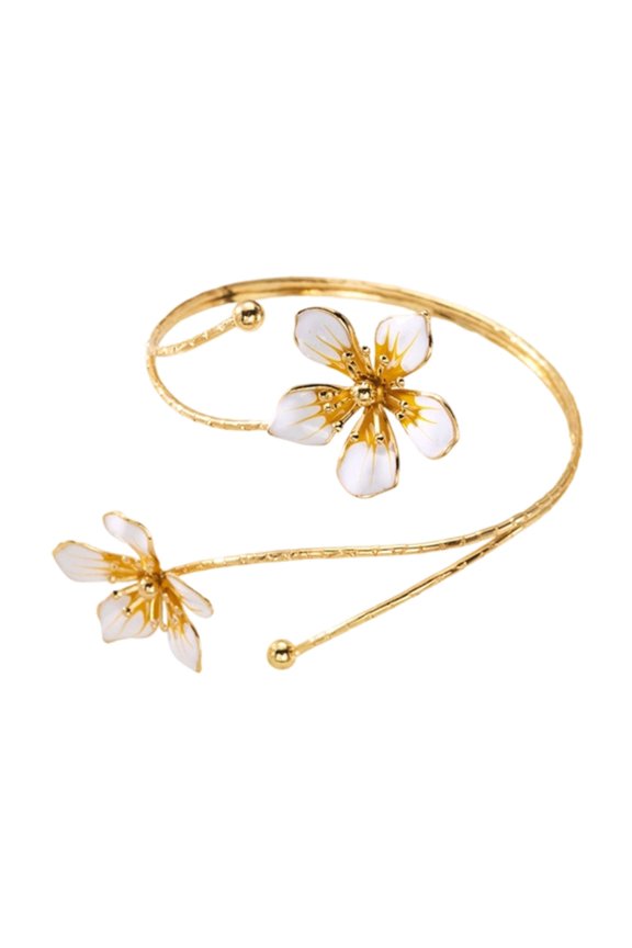 Fashionable Adjustable Wrist Cuff Adorned With Colorful 3D Floral Arrangements
