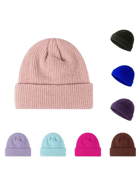 Fashionable and Adult Solid Color Knitted Warm Pullover Damsel Hat Road Trip Hat Beach Fashion for Womens Beach Tall Hat Cord for Hat Women Visors Looking Hat Boy Beach Hat Exploring