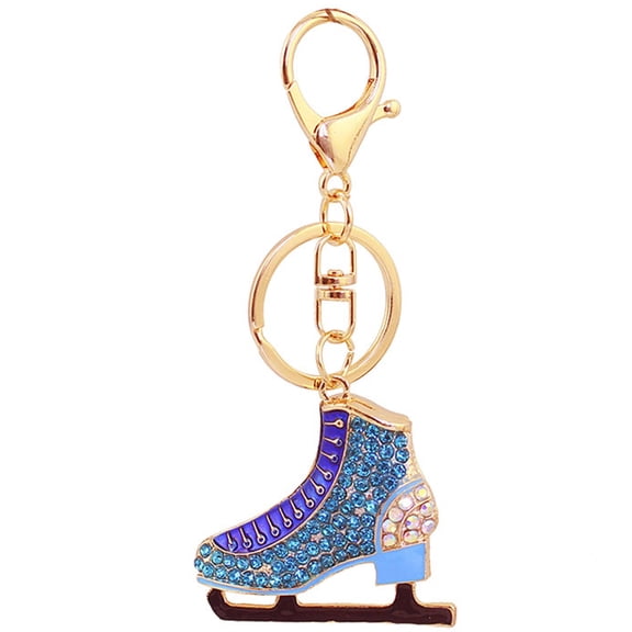 Fashionable Alloy Carabiner Keychain Decorated With Skating Shoe Rhinestones Patterns