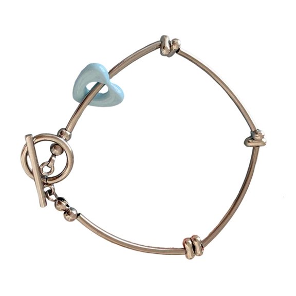 Fashionable Alloy Heart Beaded Bracelet Flexible Sizing Lightweight Design Perfect For Parties Anniversaries
