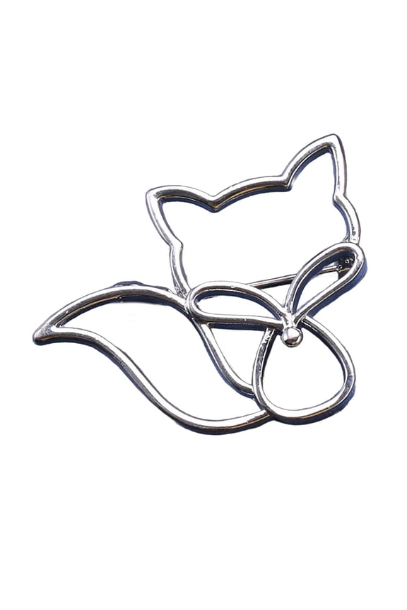 Fashionable Alloy Hollow Foxes Brooch Pin Women Clothing Accessory Jewelry Foxes Corsage Pin Casual Wear Pin Alloy Texture