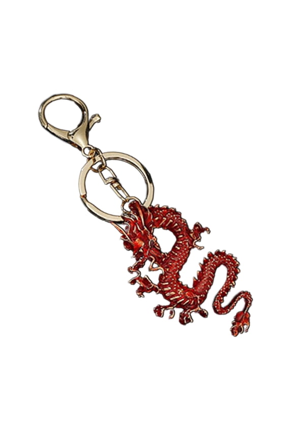 Fashionable Alloy Keychain Handmade Chinese Dragon Keyring Crystal Keyrings Pendant Versatile Phone Accessory